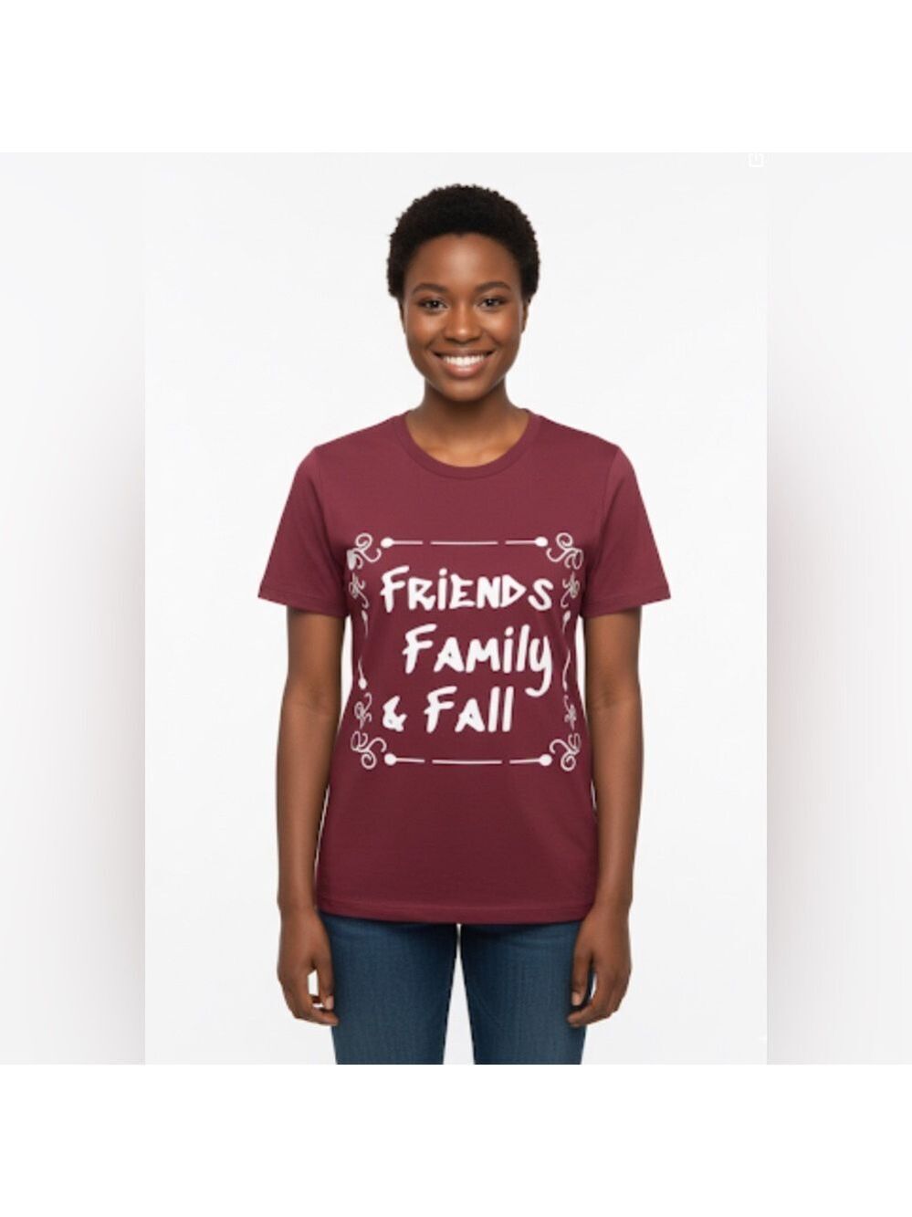 Unisex Gildan T-Shirt Red/White Size XL Friends Family & Fall Graphic Tee
